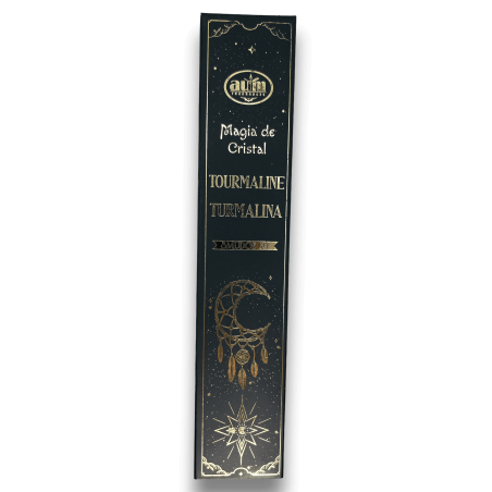 Aum Fragrances Encens Tourmaline Magique - Encens avec Cristal de Tourmaline Boîte - 20gr.