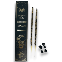 Aum Fragrances Crystal Magic Tourmaline Incense - Incienso cunha caixa de cristais de turmalina - 20gr.