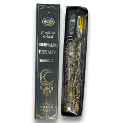 Aum Fragrances Crystal Magic Tourmaline Incense - Incienso cunha caixa de cristais de turmalina - 20gr.