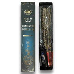 Incenso Lapis Lazuli Crystal Magic Aum Fragrâncias - Incenso com caixa de cristais Lapis Lazuli - 20gr.