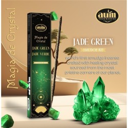 Encens Jade Verde Màgia de Cristall Aum Fragrances - Encens amb capseta de vidres de Jade Verde - 20gr.