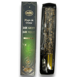 Fragrâncias Green Jade Incense Crystal Magic Aum - Incenso com caixa de cristais Green Jade - 20gr.