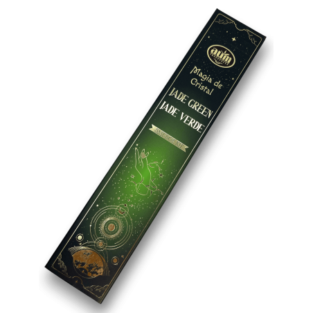 Green Jade Incense Magic of Crystal Aum Fragrances - Incense with Green Jade Crystal Box - 20gr.