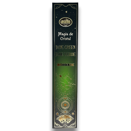 Encens en Jade Vert Magie du Cristal Aum Parfums - Encens en Cristal de Jade Vert Boîte - 20gr.