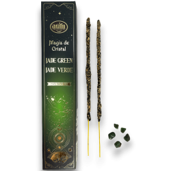 Fragrâncias Green Jade Incense Crystal Magic Aum - Incenso com caixa de cristais Green Jade - 20gr.