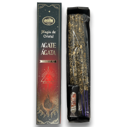 Aum Fragrances Crystal Magic Agate Incense - Incenso com caixa de cristais de Ágata - 20gr.