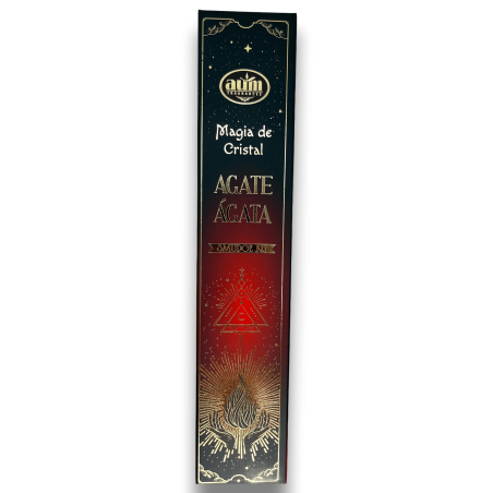 Aum Fragrances Magic Crystal Achat Räucherstäbchen - Räucherstäbchen mit Achat Kristall Box - 20gr.