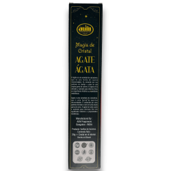 Aum Fragrances Crystal Magic Agate Incense - Incenso com caixa de cristais de Ágata - 20gr.