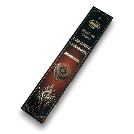 Incienso Labradorita Magia de Cristal Aum Fragrances - Incienso con cajita de cristales de Labradorita - 20gr.