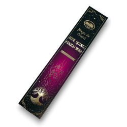 Aum Fragrances Crystal Magic Incenso de Quartzo Rosa - Incenso com caixa de cristais de Quartzo Rosa - 20gr.