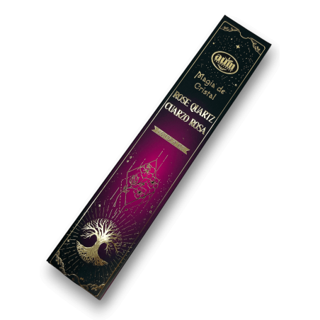 Rosenquarz Weihrauch Magie von Crystal Aum Düften - Weihrauch mit Rosenquarz Kristall Box - 20gr.