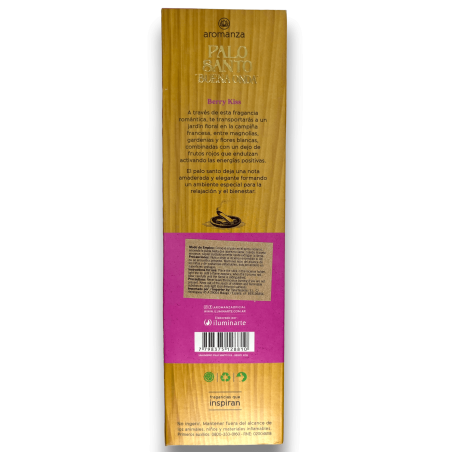 بخور Good Wave Palo Santo مع بخور قبلة التوت AROMANZA الأرجنتين - حلاوة المنزل - 8 عصي سميكة