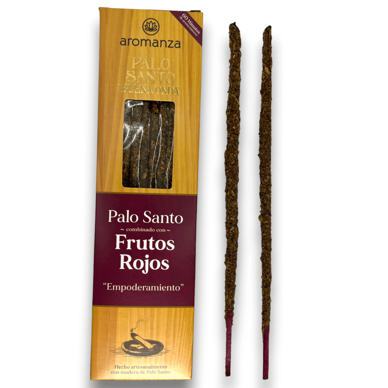 Encens Bona Onda Palo Santo amb Fruits Vermells Encens AROMANZA Argentina - Empoderament - 8 varetes gruixudes-Encens Bona Onda Encens Aromanza Argentina-HOSTENATURA