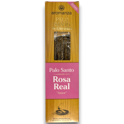 Buena Onda Kadzidło Palo Santo z prawdziwą różą Love Incense Aromanza - 8 grubych pałeczek - Iluminarte Argentina