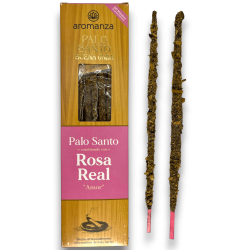 Buena Onda Kadzidło Palo Santo z prawdziwą różą Love Incense Aromanza - 8 grubych pałeczek - Iluminarte Argentina