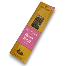 Encens Bona Onda Palo Santo amb Rosa Real Amor Encens Aromanza - 8 varetes gruixudes - Il·luminar-te Argentina