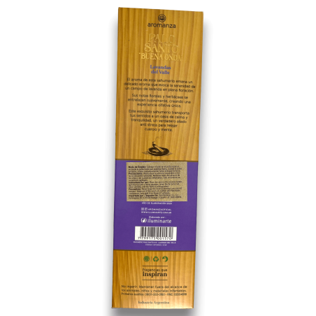 Buena Onda Kadzidło Palo Santo z Lawendą z Doliny Antystresowe Kadzidło Aromanza - 8 sztyftów - Iluminarte Argentina