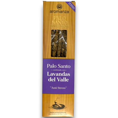Encens Bona Onda Palo Santo amb Lavanda de la Vall Anti Stress Encens Aromanza - 8 varetes - Il·luminar-te Argentina