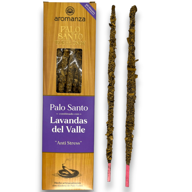 Encens Bona Onda Palo Santo amb Lavanda de la Vall Anti Stress Encens Aromanza - 8 varetes - Il·luminar-te Argentina-Encens Bona Onda Encens Aromanza Argentina-HOSTENATURA