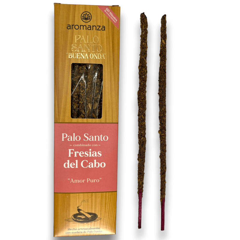 Encens Bona Onda Palo Santo amb Fresies del Cap Amor Pur Encens Aromanza - 8 varetes - Il·luminar-te Argentina-Encens Bona Onda Encens Aromanza Argentina-HOSTENATURA