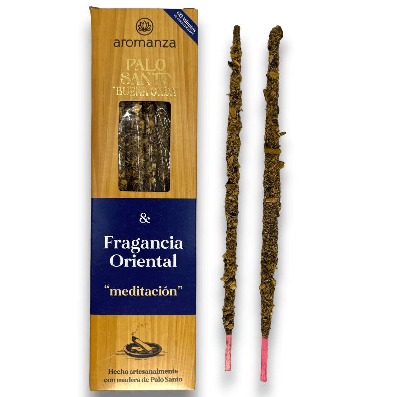 Encens Bona Onda Palo Santo amb Fragància Oriental Meditació Encens Aromanza - 8 varetes - Il·luminar-te Argentina-Encens Bona Onda Encens Aromanza Argentina-HOSTENATURA