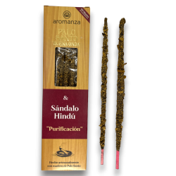 Encens Bona Onda Palo Santo amb Sándalo Hindú Purificació Encens Aromanza - 8 varetes - Il·luminar-te Argentina