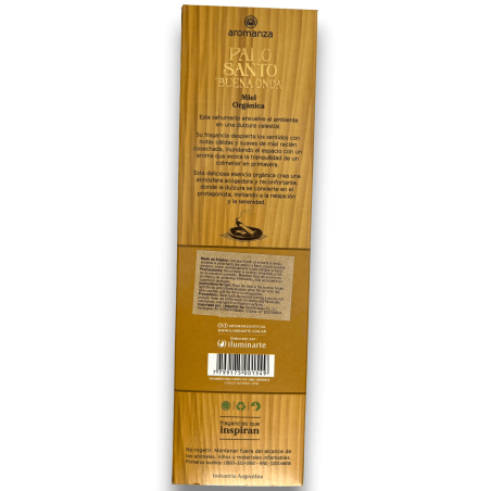 Good Wave Palo Santo Wierook met biologische honingzoetheid Aromanza wierook - 8 stokjes - Iluminarte Argentina
