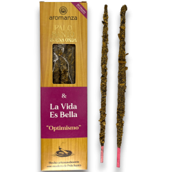 Good Wave Incense Palo Santo with Life is Beautiful Optimism Incense Aromanza - 8 makilak - Iluminarte Argentina