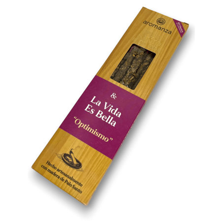 Incienso Buena Onda Palo Santo con La Vida es Bella Optimismo Inciensos Aromanza - 8 varillas - Iluminarte Argentina