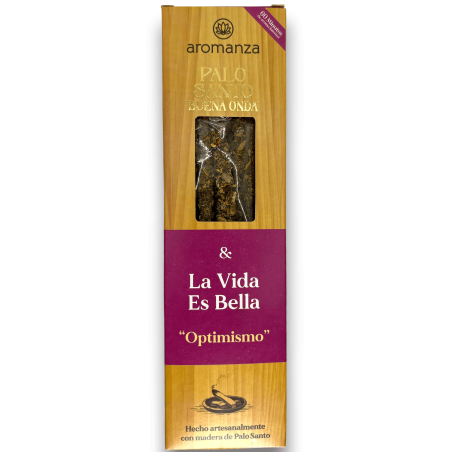 Encens Good Wave Palo Santo avec la vie est belle optimisme Encens Aromanza - 8 bâtonnets - Iluminarte Argentina