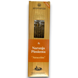 Buena Onda Incenso Palo Santo al Pepe Arancione Attrazione Incensi Aromanza - 8 bastoncini - Iluminarte Argentina