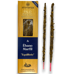 Buena Onda Incenso Palo Santo com Ivory Ebony Balance Aromanza Incenses - 8 sticks - Iluminarte Argentina