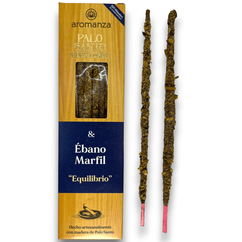 Buena Onda Incenso Palo Santo com Ivory Ebony Balance Aromanza Incenses - 8 sticks - Iluminarte Argentina-Incenso Good Wave Incenso Aromanza Argentina-HOSTENATURA