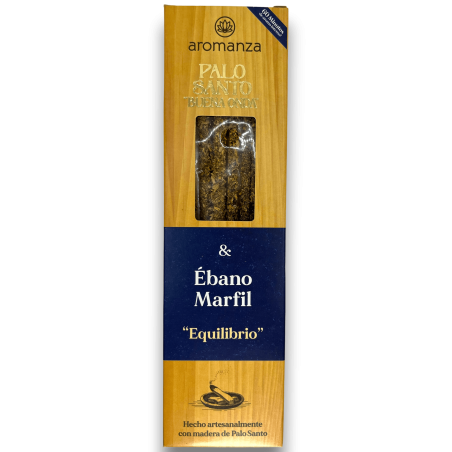 Tămâie Buena Onda Palo Santo cu tămâie Ivory Ebony Balance Aromanza - 8 bețe - Iluminarte Argentina