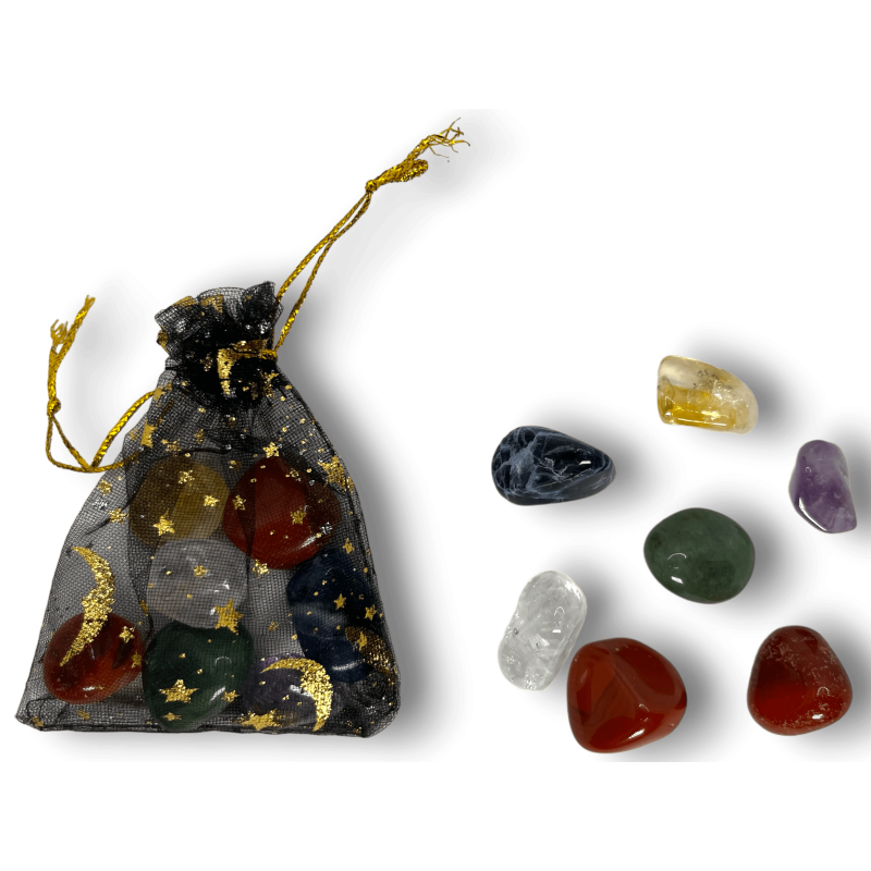 7 Chakra Mineral Kit en bolsa - HOSTENATURA-PEDRAS E XEIAS ESOTÉRICAS-HOSTENATURA