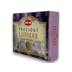 Conos de Incienso de Lavanda HEM - Incense Cones Precious Lavander - 1 cajita de 10 conos