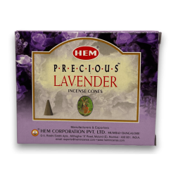 Lavender Incense Cones HEM - Incense Cones Precious Lavander - 1 box of 10 cones