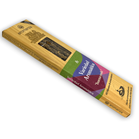 Incenso Buena Onda Palo Santo Mix de Variedades Aromáticas Incensos Aromanza - 8 varas - Iluminarte Argentina