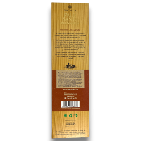 Buena Onda Incenso Palo Santo com Incenso Consagrado Iluminação Incensos Aromanza - 8 varas - Iluminarte Argentina