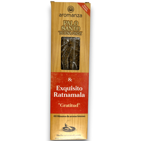 Incienso Buena Onda Palo Santo con Exquisito Ratnamala Gratitud Inciensos Aromanza - 8 varillas - Iluminarte Argentina