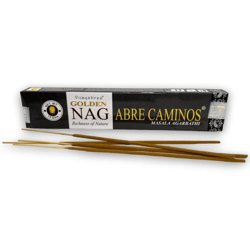 Incienso Abre Caminos GOLDEN NAG Open Road Vijayshree Fragance - 1 Cajetilla de 15gr.-GOLDEN INCENSE-HOSTENATURA