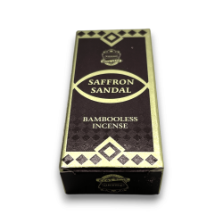 Rökelse Dhoop Sandelträ Saffran ANAND Bambufri Rökelse Saffran Sandal - 1 förpackning med 15 barer
