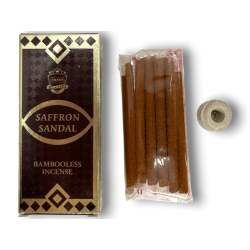 Rökelse Dhoop Sandelträ Saffran ANAND Bambufri Rökelse Saffran Sandal - 1 förpackning med 15 barer