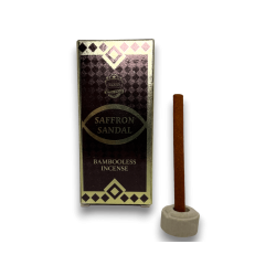 Dhop Saffron Sandal Incense ANAND Bambooless Incense Sandalia Azafrán - 1 caixa de 15 varillas