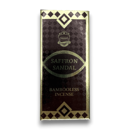 Incienso Dhoop Azafrán Sándalo ANAND Bambooless Incense Saffron Sandal - 1 cajetilla de 15 barritas