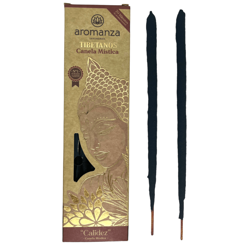 Incenso Tibetano Canela Calor Místico Incenso Aromanza Argentina - Incenso artesanal 8 varas extra grossas-Incenso tibetano de Aromanza Incense Argentina-HOSTENATURA