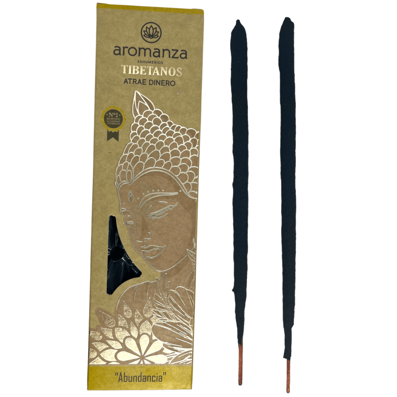 Incenso tibetano atrai dinheiro abundância Incenso Aromanza Argentina - Queimador de incenso artesanal 8 varas extra grossas-Incenso tibetano de Aromanza Incense Argentina-HOSTENATURA