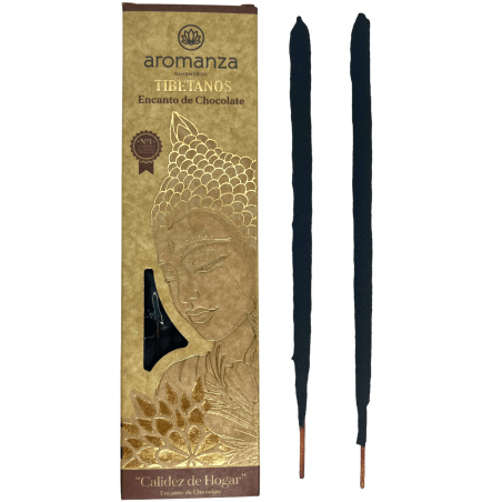 Incienso Tibetano Encanto de Chocolate Calidez de Hogar Inciensos Aromanza Argentina - Sahumerio artesanal 8 varillas gruesas
