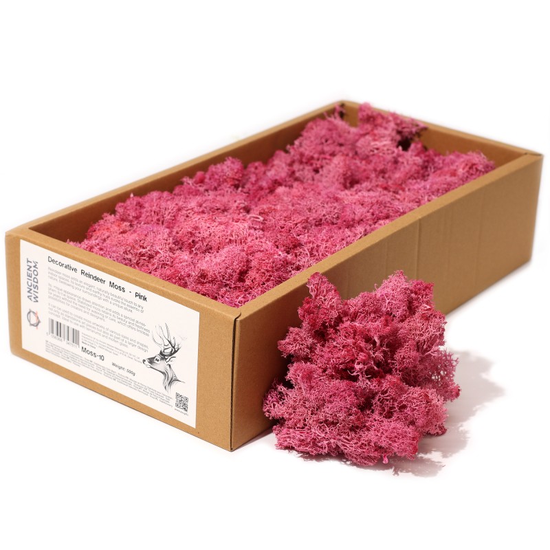 Pink Reindeer Moss for decoration - 500gr.-Reindeer Moss for Decoration-HOSTENATURA