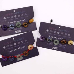 Bracciale circolare con pietre chakra - Bracciale a corda